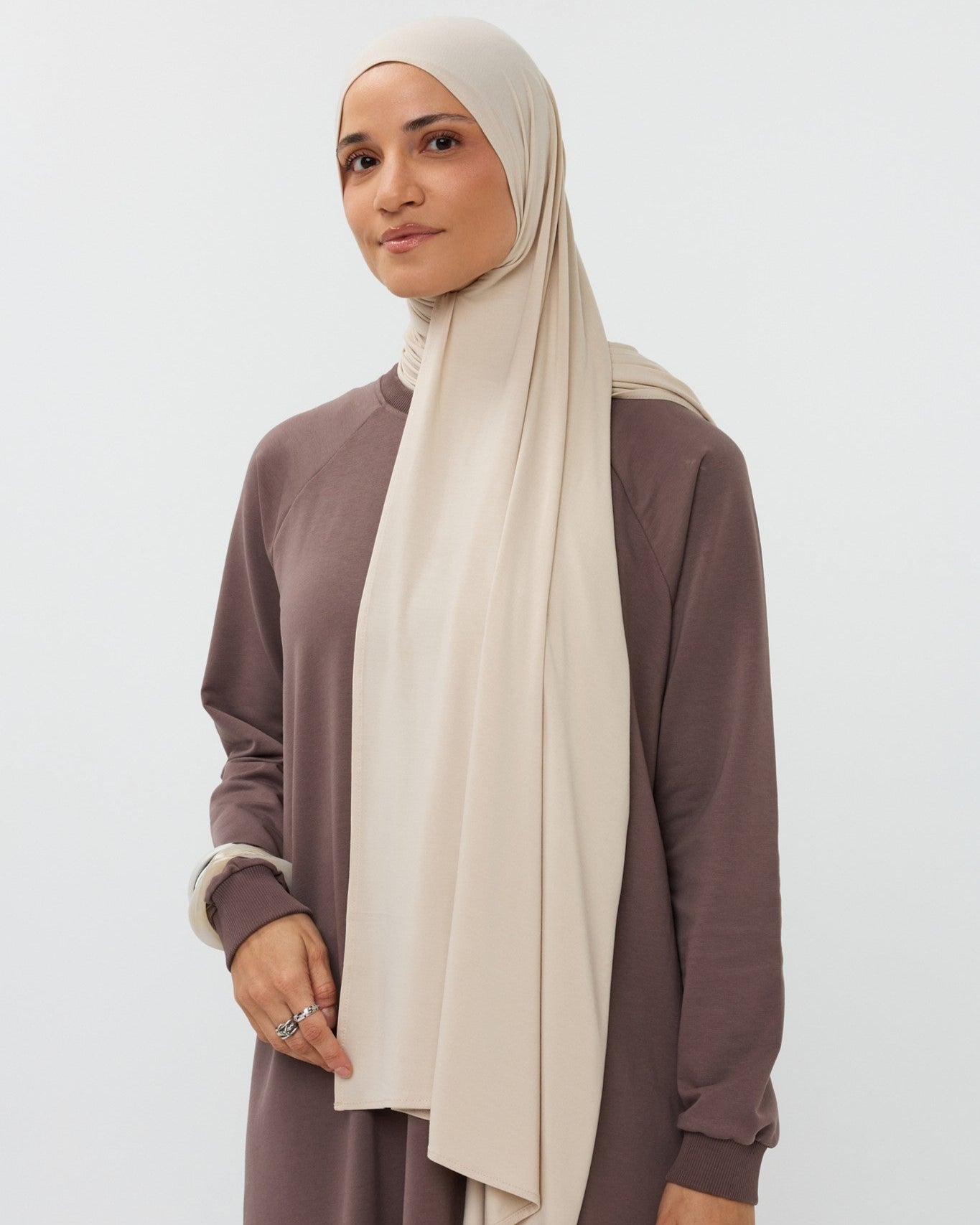 Beiger Bambus-Hijab
