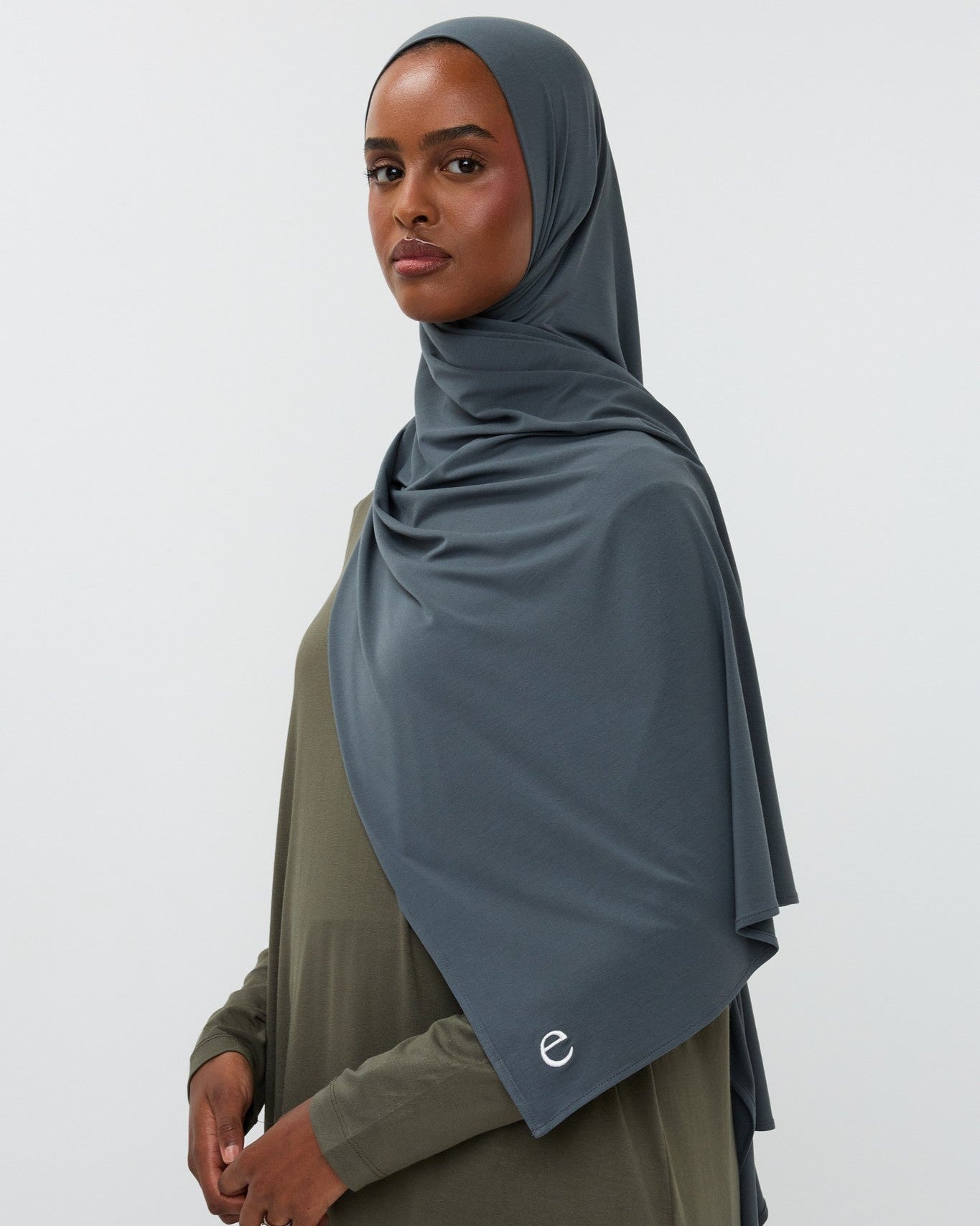Dark Gray Bamboo Hijab – Eloa Collection